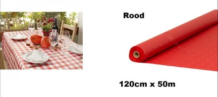 Tafelrol papier rood 120cm x 50meter - Tafel dekken rol gala