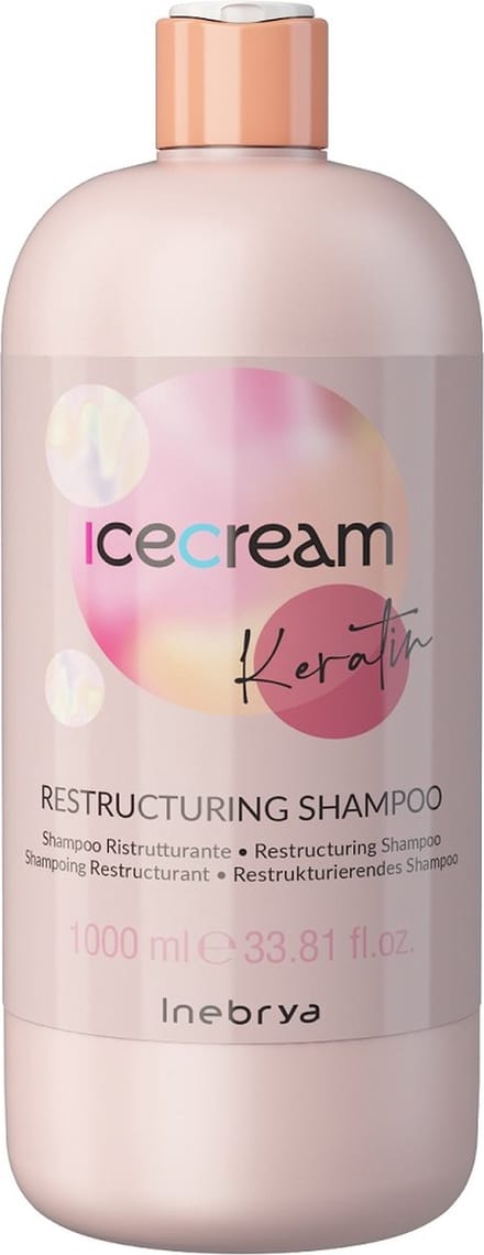 Inebrya, Ice Cream Keratine, Haarshampoo, Herstructurerend, 1000 ml