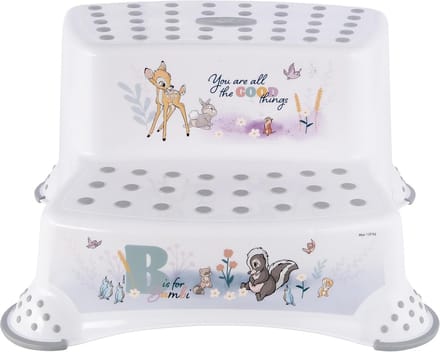 Kinderstoep 2 trappen Bambi motief veilig antislip Igor wit