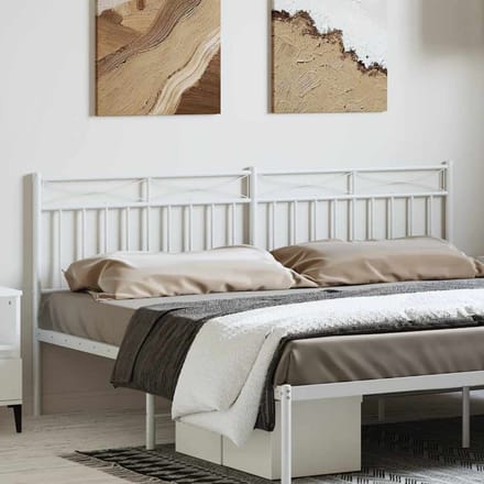 vidaXL Vervangend hoofdbord 193 cm metaal wit