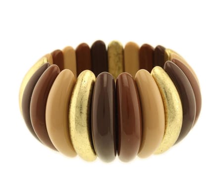 Behave - Armband bruin met goudkleur accenten - Warme herfstlook
