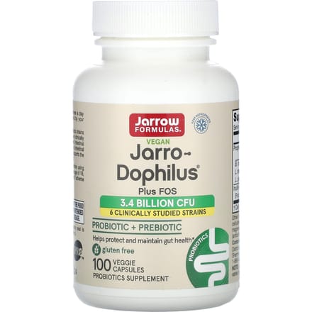 Jarrow Formulas, Jarro-Dophilus Plus FOS végétalien, 100 capsules végétariennes