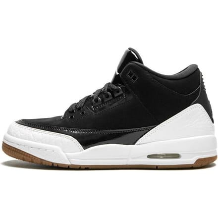 Jordan 3 Retro Noir Blanc Gum GS 441140-022 38.5 black