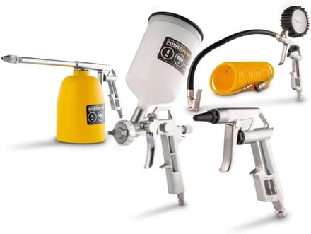 Compressor Accessoires Set - Luchtgereedschap Kit - Diverse Klussen - Perslucht Aangedreven - Basis Set - Zilver