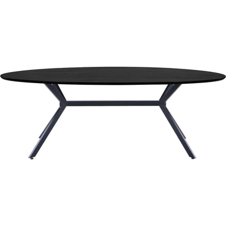 WOOOD Bruno Eettafel Ovaal - Mdf - Zwart - 75x220x100