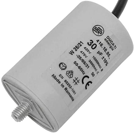 Motorcondensator 30µF 400V | Radiale Startcondensator met Kabel | Kunststof Behuizing