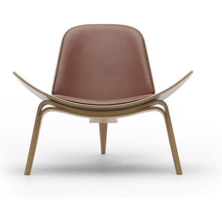 Carl Hansen & Søn - CH07 stoel - Eiken, geolied - Leer cognac/Thor 307 - bruin