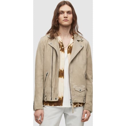 AllSaints Milo Biker Pampas White Taglia: S | Giacche di pelle Outlet | Uomo | Bianco