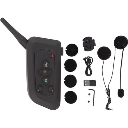 Bluetooth-helmheadset IP65 waterdicht FM-radio met een spreekbereik van 1000 meter Motorintercomhoofdtelefoon black