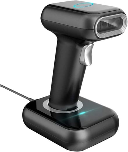 Draadloze Barcode Scanner - QR Code Lezer - Winkel Automatisering - Handsfree Omnidirectioneel - 168mm Lengte - Zwart