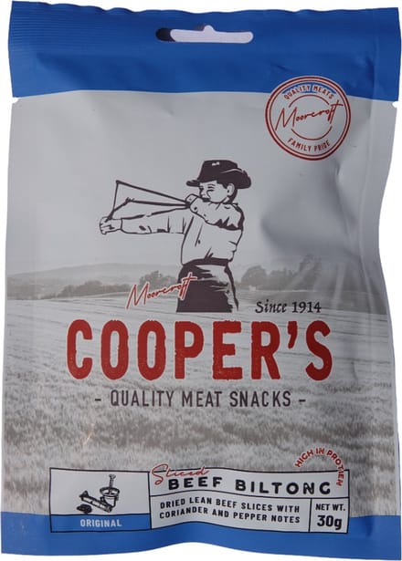 Cooper's Beef Biltong Original Flavour - 5 x 30 gram
