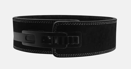 PowerLifting Belt Dames/Heren Zwart Leer – Aanpasbare Sluiting voor Krachttraining XL