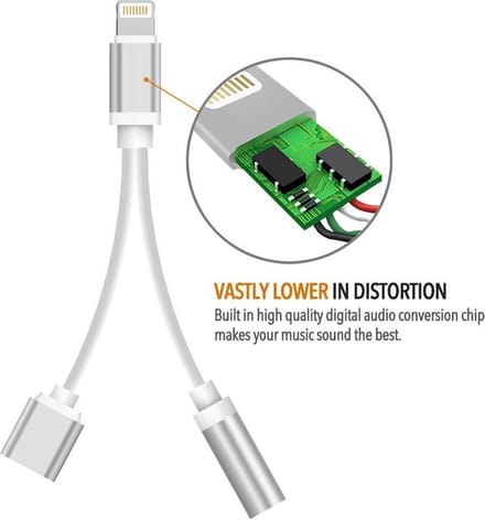 eforyou Lightning-compatibele 2-in-1 Audio Adapter Splitter - Opladen & Audio Tegelijk - Geschikt voor iPhone 14 / 13 / 12 / 11 / SE