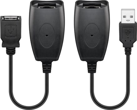 Pro USB 2.0 Hi-Speed extension cable Zwart - USB 2.0