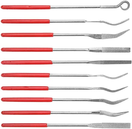 Vijlset 10-delig - Metaalvijlen set - Metaal Bewerken - Antisliphandgreep - 14 cm lengte - Grijs