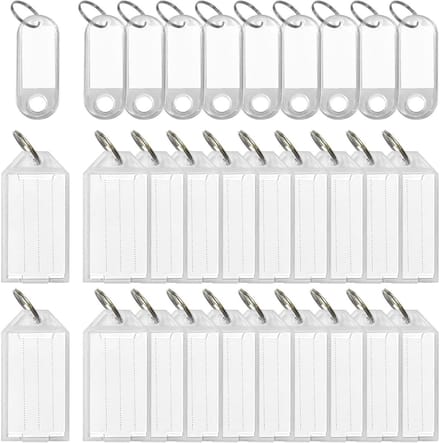 Label Sleutelhangers - Naamplaatjes Labels - Items Markeren - Transparant Ontwerp - 30 stuks - Transparant