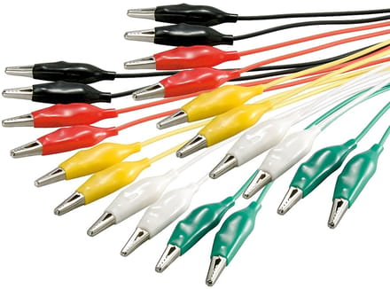 Test kabel set met krokodillenklemmen - 10 kabels / middel - 0,50 meter