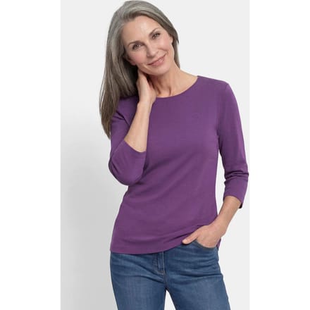 Basic shirt van interlock-jersey - paars - Gr. 19 van Goldner Fashion