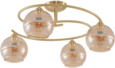 QAZQA alanis - Moderne Plafondlamp - 4 lichts - Ø 65.6 cm - Messing - Woonkamer | Slaapkamer | Keuken