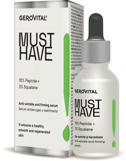 Gerovital MUST HAVE - Anti-Rimpel en Stevigheid Serum - 10% Peptiden en 3% Squalaan - 30ml - Collageen en Elastine