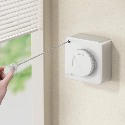 longziming -Uitschuifbare Waslijn - Wit - 4,8m Dubbele Functie - Stevig, Ruimtebesparend & Anti-doorhangen