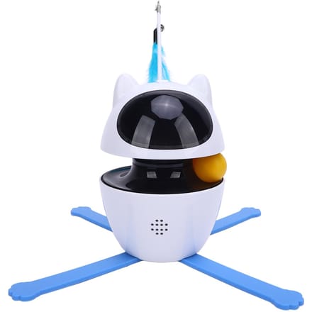 Jouet interactif pour chat, 3 modes de rotation, exercice automatique intelligent pour chats, pour foyers multi-chats white