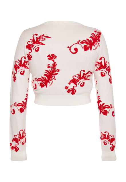IZIA Jumper Dames Wol Wit Rood