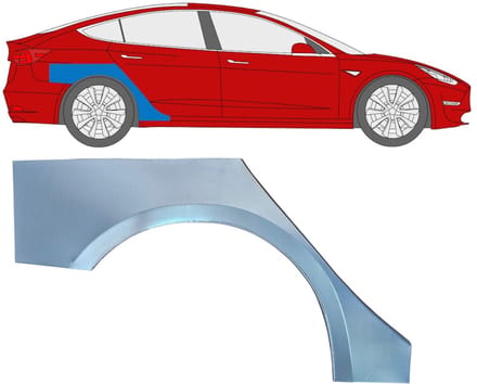 Reparatiepaneel achterspatbord voor Tesla Model 3 2017-2023 / Rechts