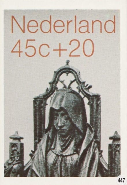 Briefkaart met afbeelding Anna-te-Drieën postzegel