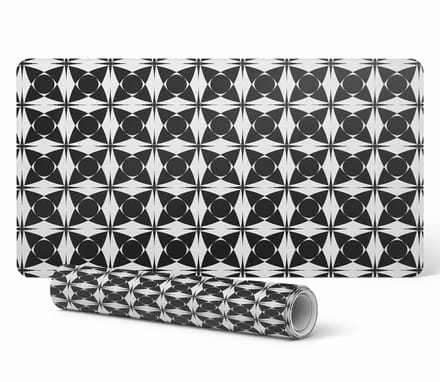 Decoratieve laptopmat met geometrisch retropatroon, 100x50 cm