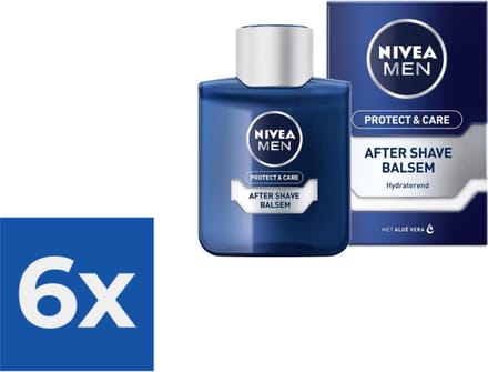 NIVEA MEN - Aftershave Balsem - Protect & Care - 6 x 100 ml - Voordeelverpakking