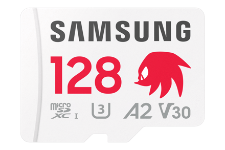 Samsung Sonic Edition - Knuckles microSDXC-kaart Retail 128 GB A2 Application Performance Class, v30 Video Speed Class, UHS-I U3 Speciale editie...