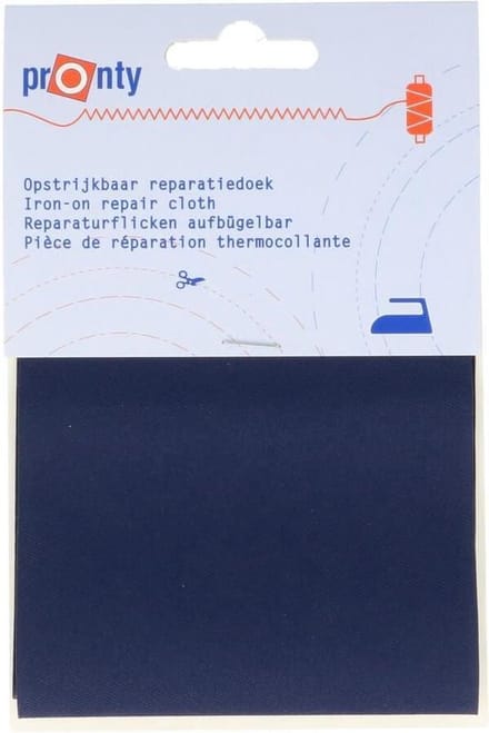PRONTY REPARATIEDOEK KEPERKATOEN OPSTRIJKBAAR, 054 MARINE -PER STUK.