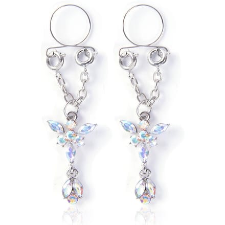 Modieuze Tepelring Verstelbare Piercing Lichaamssieraad Decoratie (AB-kleur) white