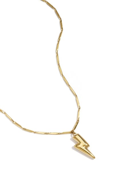 Bijoutheek Collier Lightning Bolt Bliksem Goudkleurig