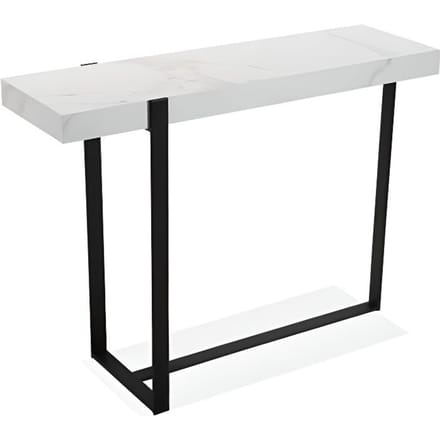 Console d'Entrée Étroite Carole - Bois et métal - Blanc - Versa blanc