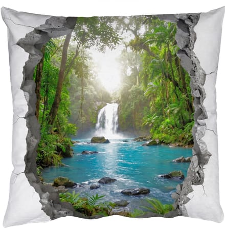 Sierkussens - Kussentjes Woonkamer - 60x60 cm - Waterval - Doorkijkje - Natuur