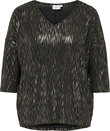 ONLY CARMAKOMA - CARFOILA 3/4 V-NECK TOP JRS - Dames - Blouses