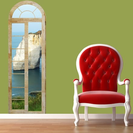 Trompe l'oeil sticker van de kliffen van Étretat, 40 x 120 cm