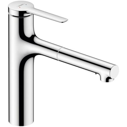 Hansgrohe Zesis M33 single lever kitchen faucet 160, pull-out shower, 2 spray types, hose box (sBox) lite 74804000
