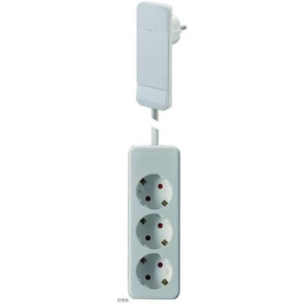 BACHMANN SmartPlug platte connector, met 3x geaarde stekkerdoos, wit, 1,6 m