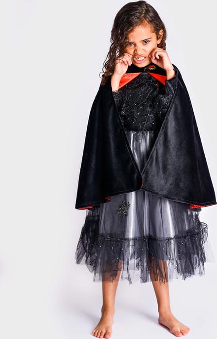 Den Goda Fen verkleedcape vampier deluxe rood 122-128 kostuum.