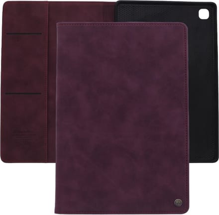Bookcase hoesje - Tabletcase met pasjeshouder - Bordeaux- Geschikt voor: Samsung Galaxy Tab A7 lite