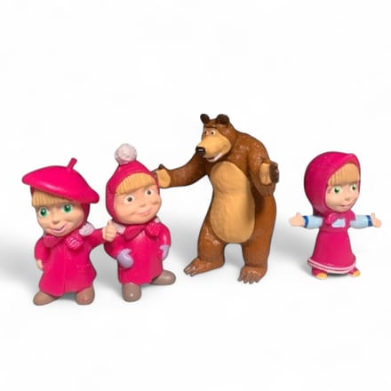 Masha en de beer - speelfiguren - 5 stuks - Taarttopper - bekend van tv