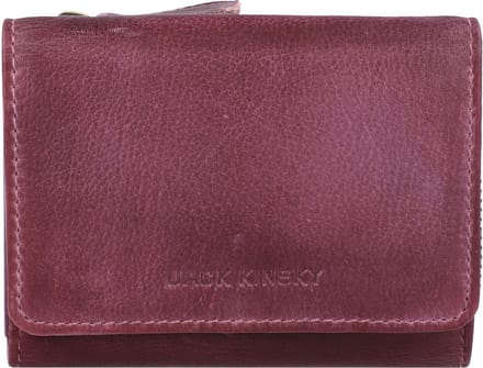 Jack Kinsky Nassau Portemonnee RFID Leer 11 cm - Dames - Horizontaal - aubergine