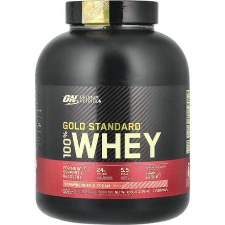 Gold Standard 100% Whey, Aardbeien & Room, 2,26 kg(4.98Lbs)