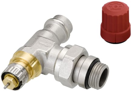 Danfoss Ventielhuis RA-N 15 Pressfit R 1/2, hoek, mat vernikkeld, 013G3237