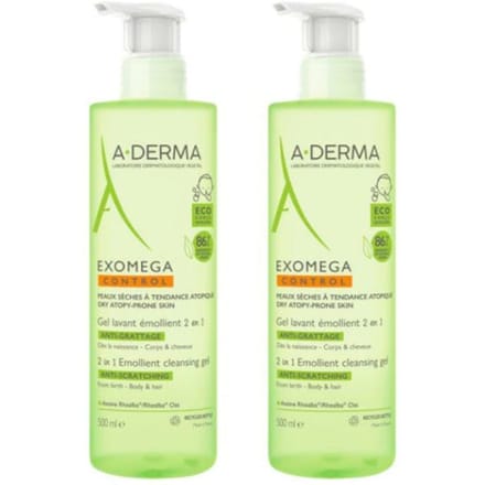 A-Derma Exomega Control 2-in-1 Emolient Gel Duo 500 ml + 500 ml