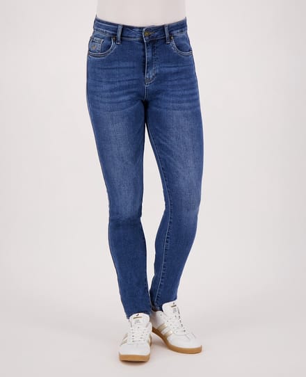 Je m'appelle Dames Broek Slim fit Met stretch - Blauw - Maat XL