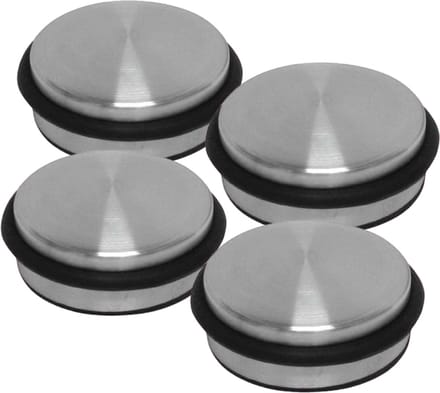 NORDIX Premium Deurstopper - Deurstoppers voor Binnen - Deurstop - Deurbuffer - Set van 4 Stuks - 10.5x4.5cm - RVS - ACERO